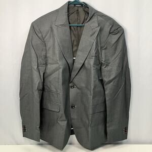Wehilion Men's Sport Coat Blazer Gray 2 button Suit Jacket size XL
